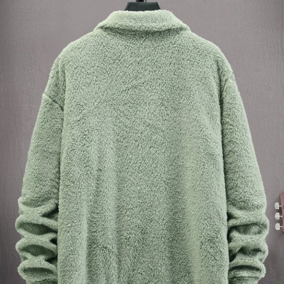 Green Mens Teddy Jacket - Picture 3 of 7